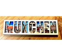 Imán de recuerdo de Múnich de madera con inscripción, imán de nevera de Múnich, regalo de Múnich, recuerdo de viaje de Baviera, Múnich.