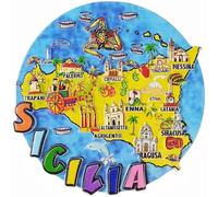 Imán de recuerdo de viaje para nevera de Sicilia, Italia, imán decorativo para nevera, colección de recuerdos