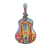 Imán de recuerdo para guitarra Barcelona España, diseño de guitarra 3D, hecho a mano, de resina, para decoración del hogar y la cocina