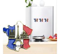 Imán De Refrigerador - Recuerdo De Mapa Turístico De Francia Pintado A Mano, Imán Conmemorativo De Geografía De País De Resina Moldeada 3D, Emblema De Colección De Viajes | Para Casilleros Metu