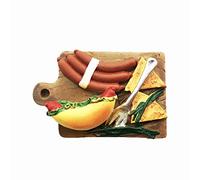 Imán de resina para nevera con diseño de perro caliente 3D, recuerdo de viaje hecho a mano, decoración para el hogar y la cocina, regalo de colección de imán para nevera
