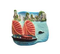 Imán de resina para nevera de Halong Bay Vietnam, recuerdo de viaje, hecho a mano, decoración del hogar y la cocina, colección de imanes para nevera de Vietnam, regalo