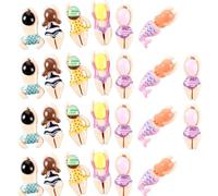 Imán de resina para refrigerador, estatuilla de natación, imanes para refrigerador, decoración del hogar, 20 unidades