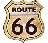 Imán de ruta 66 con forma de imán estilo vintage para nevera/garaje/bar. Impresión en madera