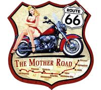 Imán de ruta 66 con forma de imán estilo vintage para nevera/garaje/bar. Impresión en madera
