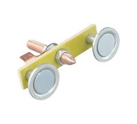 Imán de soldadura de doble cabeza con abrazadera de tierra, adsorción magnética de 3 kg para reparación de chapa, cola de alambre grueso y placa de aislamiento, amarillo/plateado