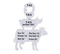 Imán de temperatura de carne, guía de temperatura interna de animales, acrílico, carne de res, cerdo, pollo, pescado, parrilla, accesorio para cocinar barbacoa