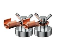 Imán de tierra de soldadura, 2 herramientas de abrazadera de soporte, potente magnetismo de 500 A, electrodo de cobre, herramienta de imanes fuertes para una conexión eficiente, accesorios de cabeza y
