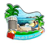 Imán decorativo Orlaybar Las Palmas de Gran Canaria España 3D para nevera, ciudad, viajes, souvenir, regalos turísticos, hecho a mano, para nevera, decoración del hogar, 3601