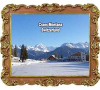 Imán decorativo para nevera Crans-Montana, Suiza, recuerdo de viaje
