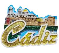 Imán decorativo para nevera de Cádiz, Andalucía, España, recuerdo de viaje, colección artesanal pintada a mano