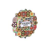 Imán Decorativo Toledo España - Colección Exclusiva Alma de Toledo - Cerámica Artesanal Vibrante - Souvenir Único para tu Hogar y Corazón