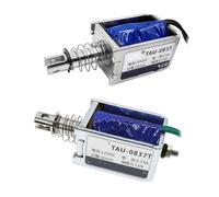 Imán eléctrico U0837 DC 12 V 24 V CC TAU0837T, carrera de tracción y empuje de 10 mm, fuerza máxima de 2 kg, 1 unidad(12V TAU-0837T)