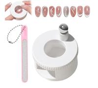 Imán giratorio de ojo de gato 2026, herramienta de uñas apta para principiantes, succión automática de uñas de ojo de gato, excelente absorción de luz, fuerza magnética uniforme (blanco con bolas de