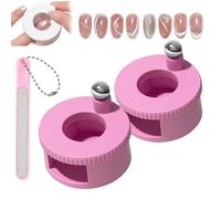 Imán giratorio de ojo de gato 2026, herramienta de uñas apta para principiantes, succión automática de uñas de ojo de gato, excelente absorción de luz, fuerza magnética uniforme (rosa con bolas de