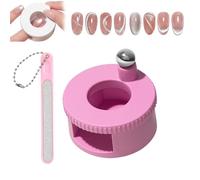 Imán giratorio de ojo de gato 2026, herramienta de uñas apta para principiantes, succión automática de uñas de ojo de gato, excelente absorción de luz, fuerza magnética uniforme (rosa con bolas de