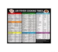 Imán guía de cocina para freidora de aire con tabla de temperatura de tiempo, alternativa al libro de recetas resistente al aceite para principiantes, decoración de cocina fácil de leer, 25 x 20 cm