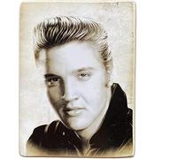 Imán (imán) Serie actores famosos Elvis Presley Vintage de colección, impresión sobre madera, 10 x 6 cm