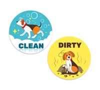 Imán Lavavajillas, Letrero Doble Cara Que Indica Que Está Limpio y Sucio Imán para Lavavajillas con Temática de Animales Divertidos Ideal para Cocina Lavandería Accesorios (Estilo Perro)