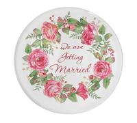 Imán magnético fuerte de cristal para nevera, diseño de hojas verdes, con texto en inglés "We Are Getting Married", imanes decorativos para nevera, inauguración de la casa o decoración del hogar