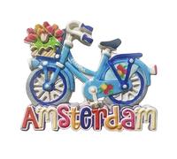 Imán magnético para nevera con diseño de tulipán de Amsterdam, Holanda, para bicicleta, recuerdo de viaje, 3D, decoración de nevera, colección artesanal