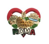 Imán nevera Roma Cuore Coliseo Fontana di Trevi Italia ITA25 | Imán magnético 3D Souvenir Viaggio Vacanza Colección - San Pietro Vaticano Roma Capital Coliseo Fontana Trevi Italia