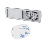 Imán para lavavajillas Adfaga, indicador de limpieza y suciedad, mecanismo deslizante potente, texto claro y negrita, fácil de leer, para lavavajillas, refrigerador, cocina, (Plata (blanco y negro))