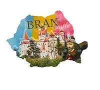 Imán para nevera 3D de Bran Castle Brasov, Rumania, regalo de recuerdo para el hogar y la cocina, pegatina magnética, diseño de castillo de Bran, Brasov, Rumania, recuerdo turístico