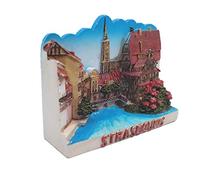 Imán para nevera 3D de Estrasburgo bajo rinoceronte Francia y decoración de escritorio y mesa, decoración para el hogar y la cocina Estrasburgo Bajo Rin Francia imán para nevera