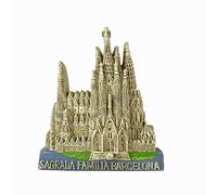 Imán para nevera 3D de la Sagrada Familia, catedral de Barcelona, España, recuerdo de viaje, decoración de refrigerador, calcomanía magnética pintada a mano