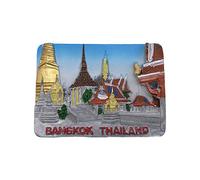 Imán para nevera 3D, recuerdos de turista famosos de Bangkok Tailandia, resina, para decoración de hogar y cocina, regalo de promoción