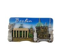 Imán para nevera Alemania Berlín - Puerta de Brandenburgo y Duomo - Imán 3D Souvenir - Decoración magnética de colección - Idea regalo viaje colección L91