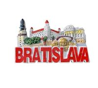 Imán para nevera Bratislava Eslovaquia 3D, regalo de recuerdo, resina hecha a mano, colección de decoración para el hogar y la cocina