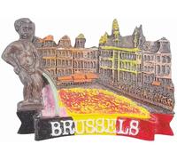 Imán para nevera Bruselas Bélgica, recuerdo de viaje, decoración de nevera, adhesivo magnético 3D