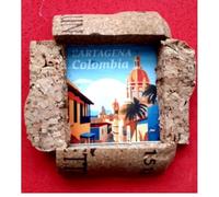 Imán para nevera Cartagena Colombia, hecho a mano, viajes, vacaciones, recuerdo, ciudad, 6 x 7 cm aprox