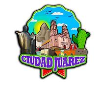 Imán para nevera Ciudad Juárez, México, de madera, con monumentos 3D, para viajes, coleccionables, decoración hecha a mano -1997