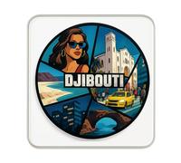 Imán para nevera con collage de Yibuti, imán acrílico de recuerdo de viaje