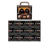 Imán para nevera con disco de vinilo con reproductor NFC, 128 MB, estilo retro, cinta de casete, juego de 9, imanes para nevera vintage de 128 mb, nevera divertida y divertida nostalgia Cassett