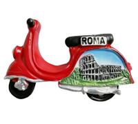 Imán para nevera con diseño de coche de Roma Italia, recuerdo 3D, colección artesanal