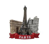 Imán para nevera con diseño de la Torre Eiffel, el Arco del Triunfo y Notre Dame de Francia París - Imán 3D Souvenir - Decoración magnética de colección - Idea de regalo L184