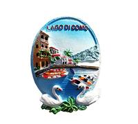 Imán para nevera con diseño de lago Como Lombardía, Italia, recuerdo de viaje, decoración de nevera, 3D magnética, colección de manualidades