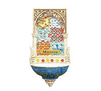 Imán para nevera con diseño de mosaico en 3D de Marruecos, hecho a mano, para decoración del hogar y la cocina, colección de imanes para nevera.