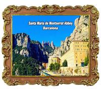 Imán para nevera con diseño de Santa María de Montserrat, Abadía de Montserrat, recuerdo turístico, imán decorativo para nevera