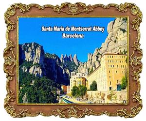 Imán para nevera con diseño de Santa María de Montserrat, Abadía de Montserrat, recuerdo turístico, imán decorativo para nevera