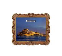 Imán para nevera con diseño del castillo de Peniscola Valencia, España, recuerdo de viaje, decoración de nevera, calcomanía magnética 3D Craft Collection