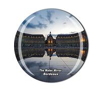 Imán para nevera con espejo de agua, diseño de Burdeos, Francia, de cristal, para regalo turístico, colección de regalos