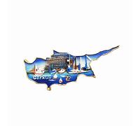 Imán para nevera con forma de mapa de Chipre 3D, hecho a mano para recuerdo de viaje, decoración para el hogar y la cocina Chipre, colección de imanes