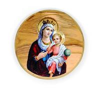 Imán para nevera con icono católico, madera de olivo religioso inspirador de Israel, hogar, cocina y oficina, recuerdos y regalos de Tierra Santa