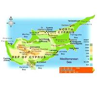 Imán para nevera con mapa del norte de Chipre