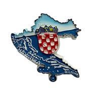 Imán para nevera Croacia Croacia - Mapa con Ciudad y Escudo Nacional - Imán 3D Souvenir - Decoración magnética de colección - Idea regalo viaje colección L311